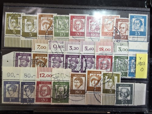 BUNDESREPUBLIK BRIEFMARKEN RANDSTÜCKE RWZ GESTEMPELT Lot X 1807