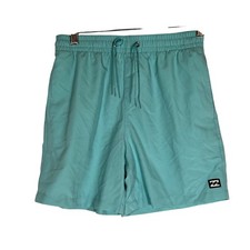 Billabong Swim Trunks Shorts Aqua Blue Elastic Waist Beach Surf Casual Mens