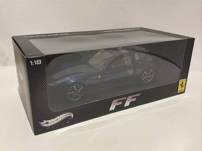 Hot Wheels Elite Ferrari FF Metallic Blue 1:18 Scale Diecast Model