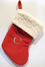 "MONOGRAMMED CHRISTMAS STOCKING"   LETTER - "C"    NEW / UNUSED  
