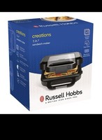 Russell Hobbs Creations 3in1 Sandwich Panini Waffle Maker Non Stick Plates
