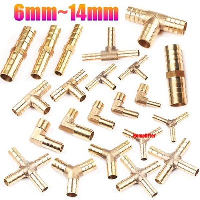 Brass Hose Joiner Barbed Hosetail Connectors Pipe Tubing Fitting Air Water Gas