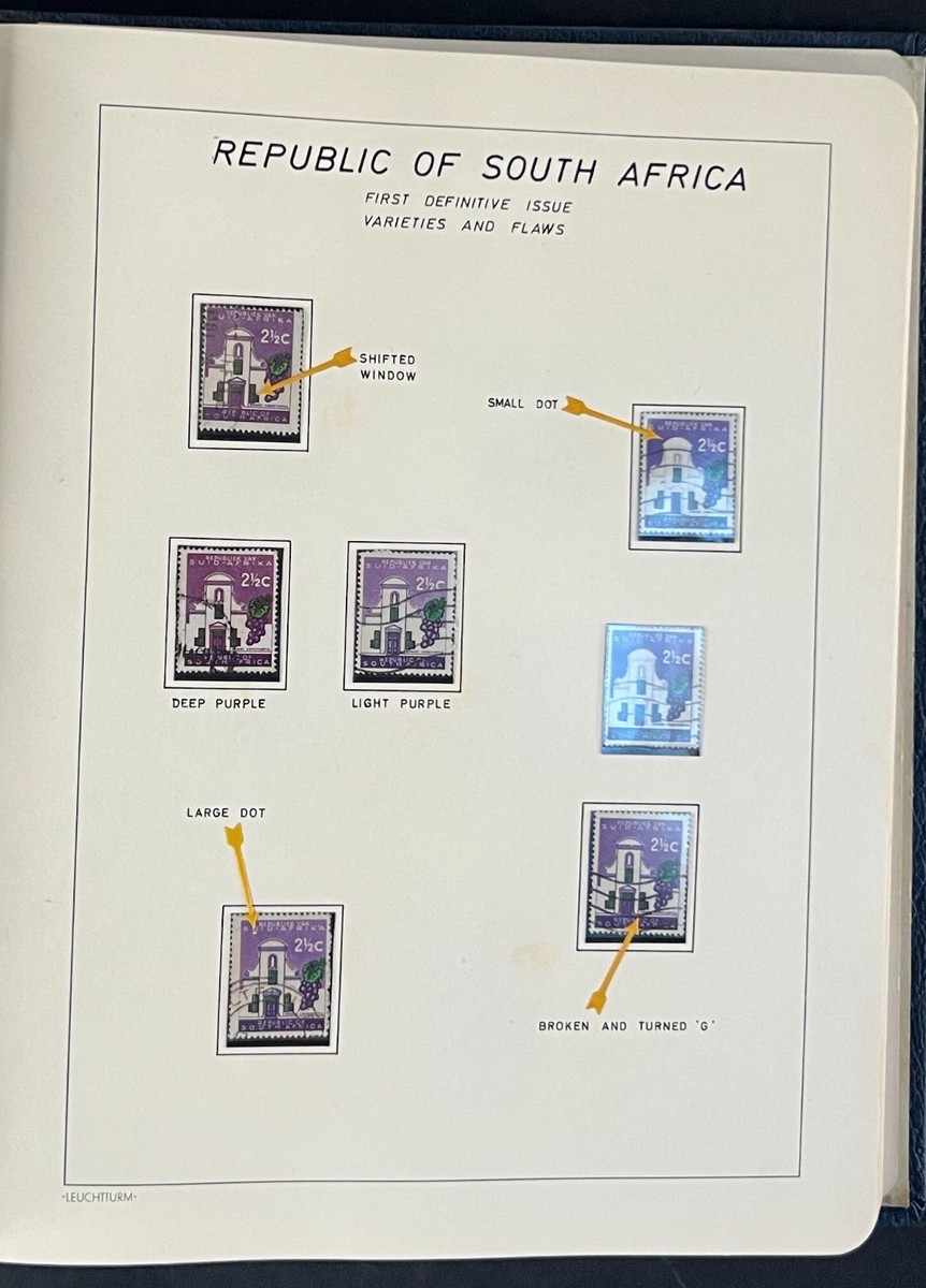 Specialized South Africa Plate Flaw Varieties Stamp Collection
