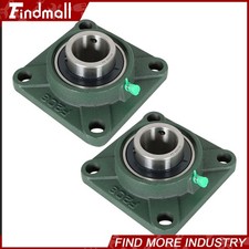 Findmall 2PCS UCF208-24 Pillow Block Flange Bearing 1-1/2" Bore 4Bolt Base