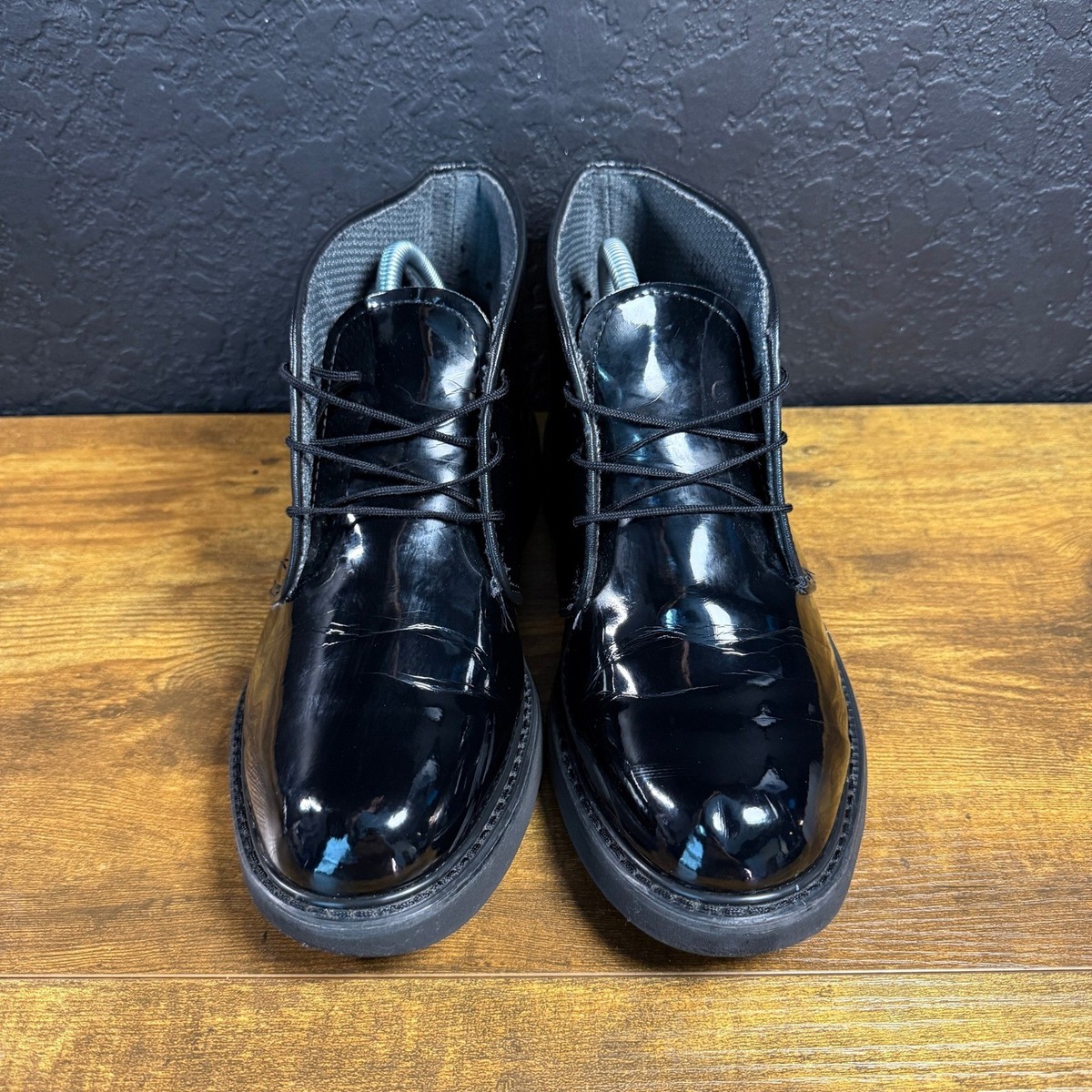 Bates Lites 00022 Black High Gloss Man Made Chukka Boots 