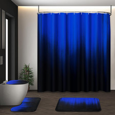 Bathroom Sets with Shower Curtain and Rugs, Set of 4, Gothic Ombre