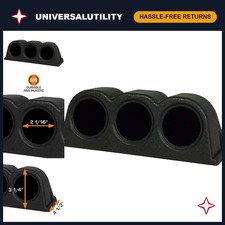 Universal Black Triple Dashboard Gauge Pod Holder for Cars - Custom Fit, Easy In