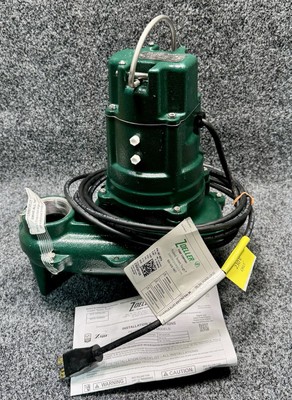 ZOELLER E267 Submersible Sewage Ejector Pump 1/2 hp 230V AC 85 gpm