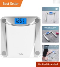 High Accuracy Digital Bathroom Scale with Extra Large Blue Backlit LCD - 400l...