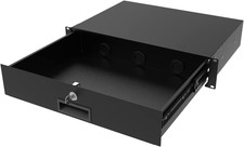 2U Rack Mount Lockable Drawer for 19 Inch Server Cabinet, Steel with Key Cable