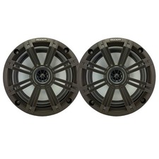 Kicker 6.5" 195 Watt Max Marine Boat Audio Speakers Pair with Charcoal Grilles