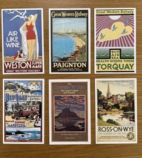 DALKEITH 6x Publicity Postcards featuring early GWR Railway Posters