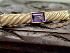 Brooch Bar Pin Antique Sterling Silver Amethyst