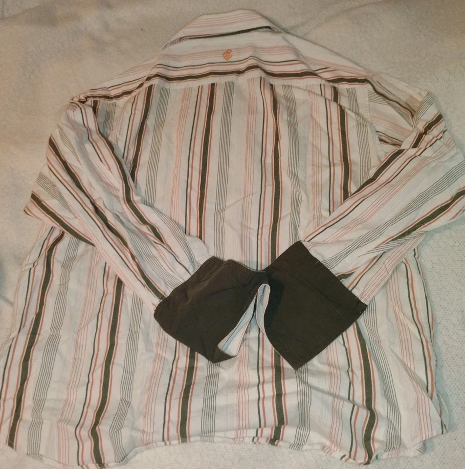 Vintage Rock Wear Striped Tuxedo Style Men’s Shirt 2XL long sleeve button up ￼ - Image 2 of 4