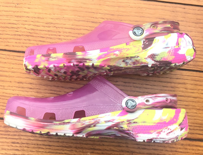 Crocs Unisex Adult Classic Translucent Marbled Clog Hot Pink Orange White | M12 s-l400.jpg main image 4