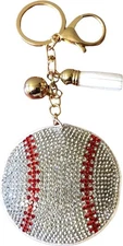 Popfizzy Baseball Keychain for Women, Backpack Keychain, Purse Charm