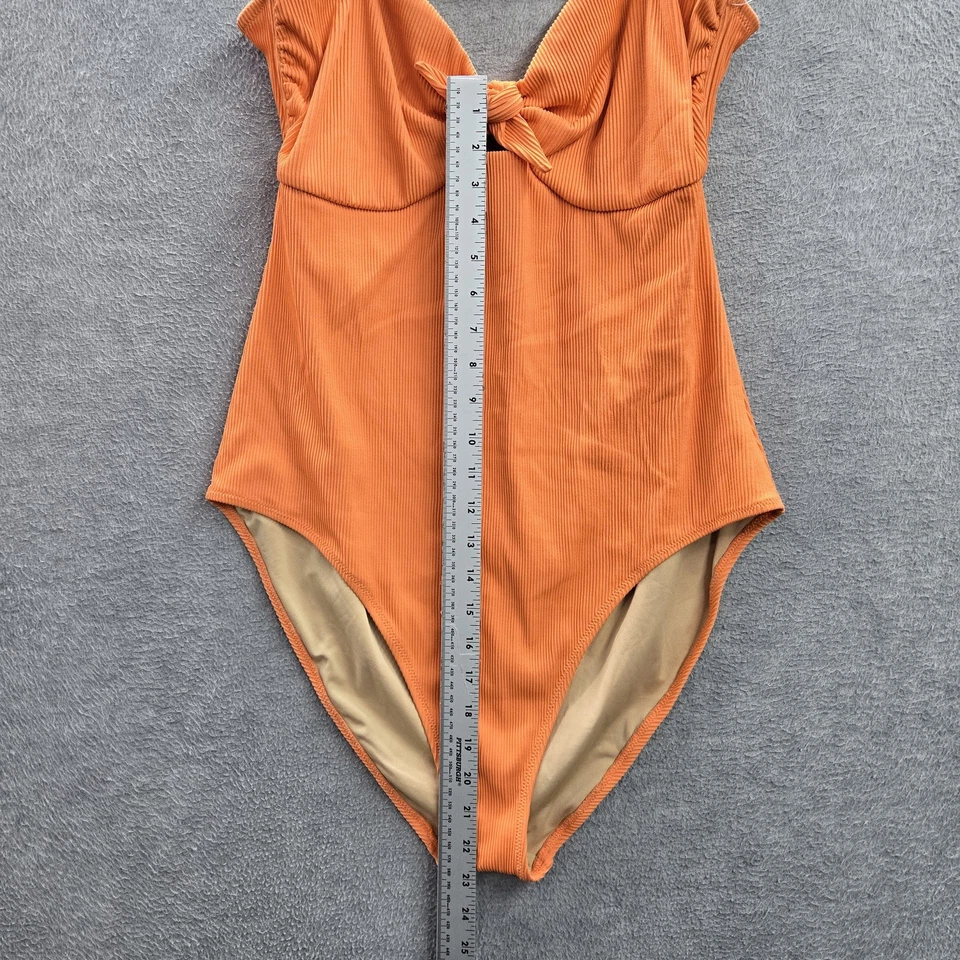Old Navy Women Swimwear XXL Orange Nylon Polyester One Piece Knot Front NWT - Image 4 of 4