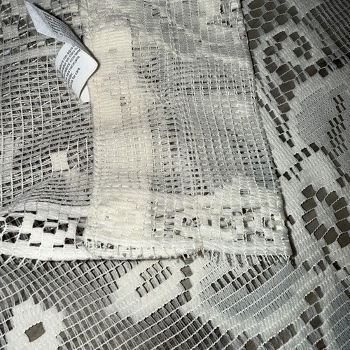 Vintage Lace Rod Curtain Valance Single Panel Window Floral Flowers Mesh 66X36 - Picture 5 of 9