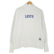 Levi's Damen Sweatshirt wei&szlig; Baumwolle Gr. XS Stehkragen langarm Kt1