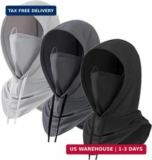 3 Pack Balaclava Sun UV Protection Hood Breathable Full Head Mask Face Cover