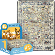 Washable Pee Pad for Dogs, 32" X 24" Reusable Puppy Pads Waterproof Dog Rugs, Su