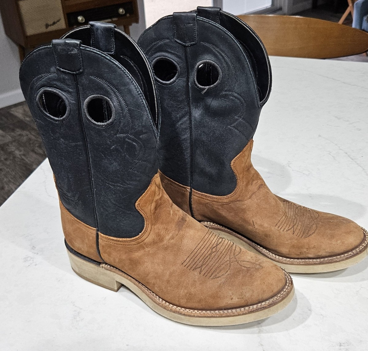 Vintage Size 8 8D JUSTIN WESTERN BOOTS Cats Paw Heel | eBay