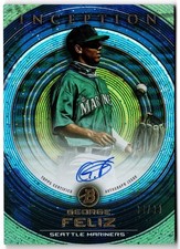 2022 Bowman Inception Prospect Auto Blue GEORGE FELIZ #PA-GF #84/99 Mariners