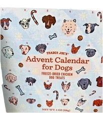 Trader Joe  s Advent Calendar For Dogs Treats Freeze Dried Chicken 24 ct 4/2027