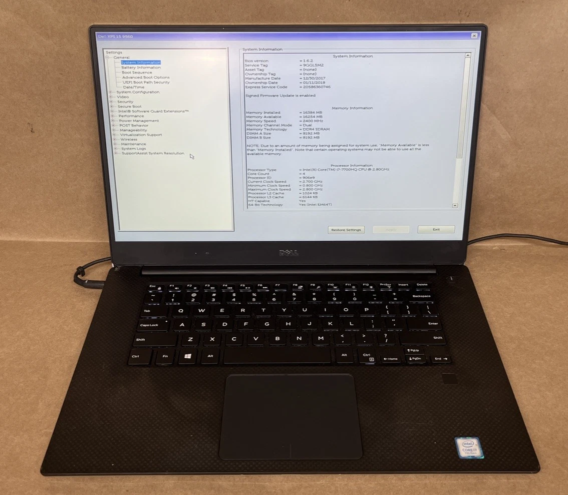 Dell Intel Core i7 7th Gen. 16 GB RAM PC Laptops & Netbooks for