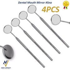 Dental Mouth Mirror 5 w/Handle Dental Instruments German Grade Stainless 4PCS