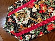 Handcrafted - Quilted Table Runner-Christmas Celebration-Let the Music Flow 2nd 
