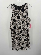 Pre-Owned Loft Tan Size 12 Knee Length Short Sleeve Dress