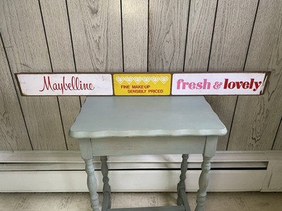Vintage Maybelline Make-Up Sign  Metal Door Push 