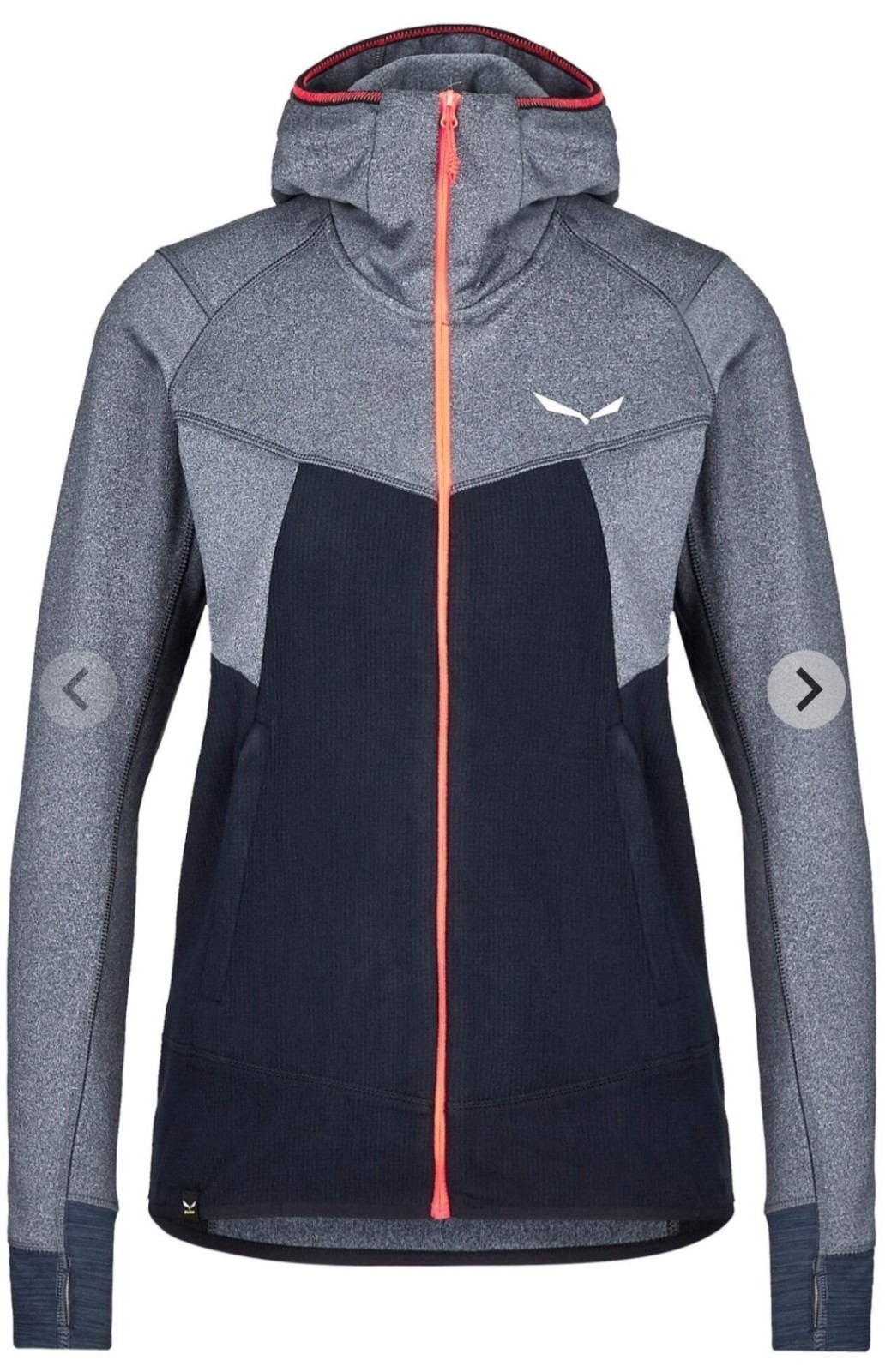 Chaqueta de senderismo SALEWA Puez Hybrid Polarlite polar con capucha para mujer talla 10 mediana