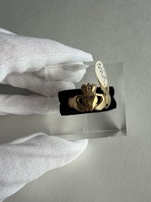 VINTAGE IRISH CLADDAGH YELLOW GOLD 9KT RING S...