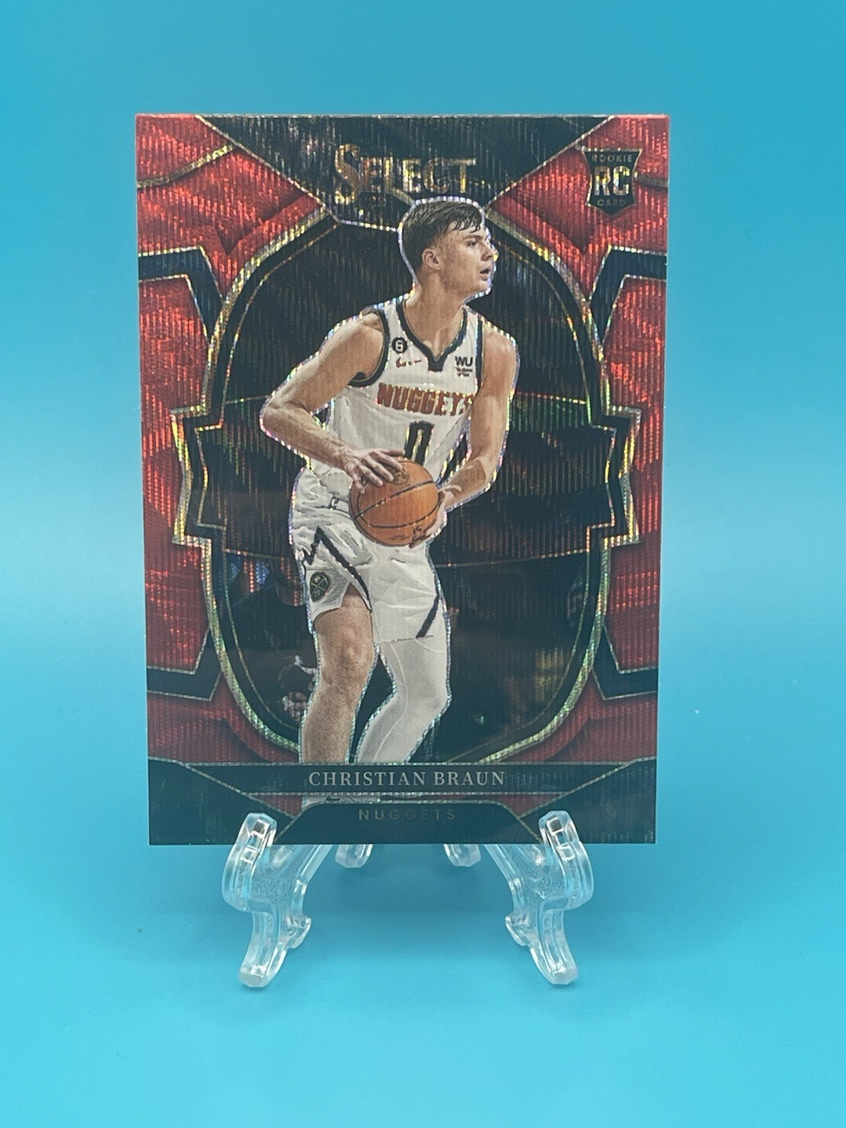 2022-23 Panini Select Christian Braun #85 Red Wave Prizm (RC)