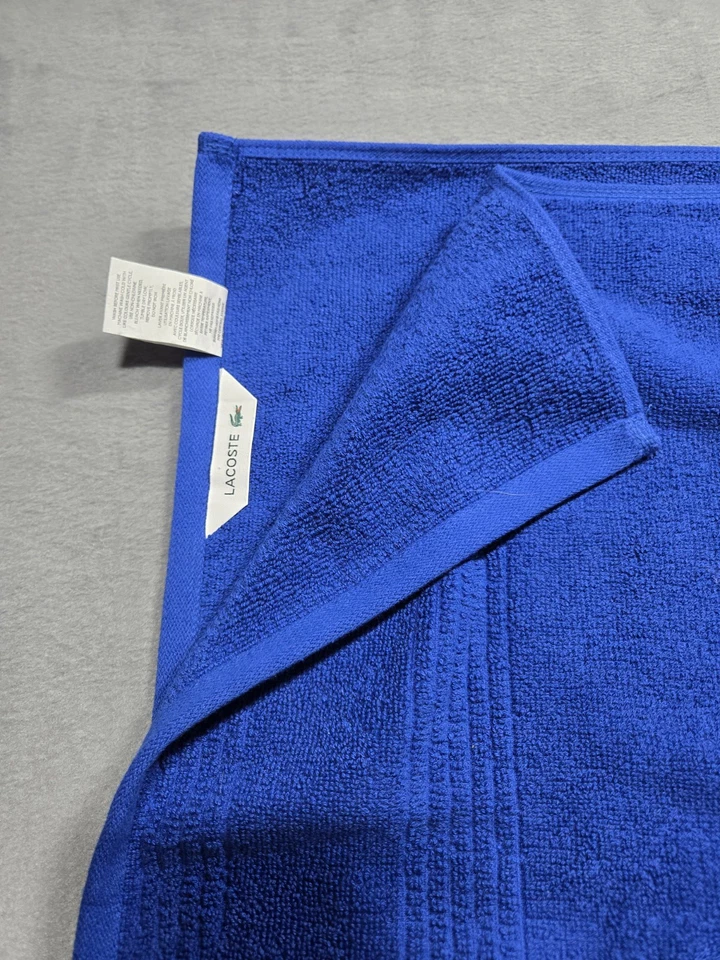 Lot Of 2 New With Tags Lacoste Bath Towels - Blue 30"× 52" Crocodile Logo Towels - Image 4 of 4