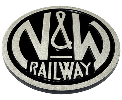   Large Cast Norfolk & Western Railroad N&W Engine Herald Sign Plate Plaque 7x7