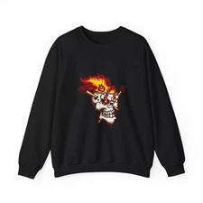 Fiery Skull Crewneck Sweatshirt | Unisex Heavy Blend