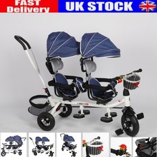 4In1 Double Seats Baby Tricycle Bike Baby Prams Kids Bicycle Toy Reverse Toddler