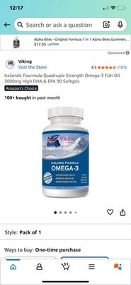 Icelandic Fourmula Quadruple Strength Omega-3 Fish Oil 3000mg High DHA & EPA 90