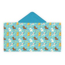 Puppy Pattern Youth Hooded Towel  Hooded Beach Towel