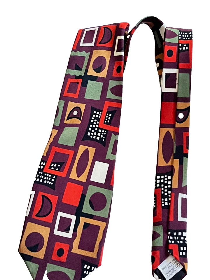 Corbata de seda Memphis Milano diseñada por G. Della Vittoria. Vintage años 80 usado en excelente estado Foto 3 de 4