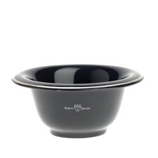EDWIN JAGGER Black Porcelain Shave Shaving Soap Bowl with Silver Rim NEW