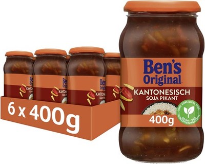BEN S ORIGINAL Qualität Sauce Kantonesisch Soja Pikant, 6 Gläser (6 x 400g)