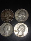 Lot of 4 Washington Quarters , 1953-1940-(2) 1964, 90% Silver