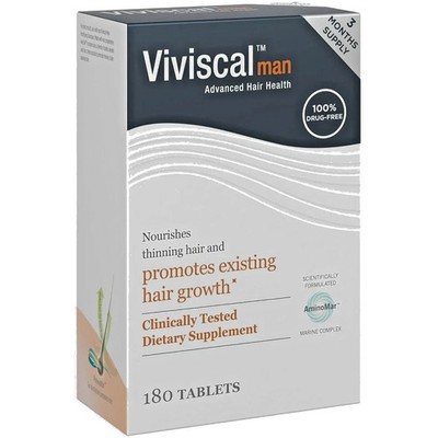 Viviscal Man Hair Vitamins 180 Count Hair Health Supplement EXP 2028