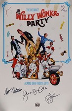Póster The Ultimate Willy Wonka Party de Alama Drafthouse 2019, autografiado por 3