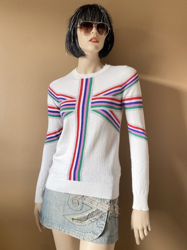 BODEN ESTELLA WHITE UNION JACK CASHMERE MIX SWEATER S - Picture 3 of 9