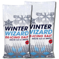 Winter Wizard De-Icing Salt 10Kg Bag White Grit Rock Salt Snow and Ice Remover